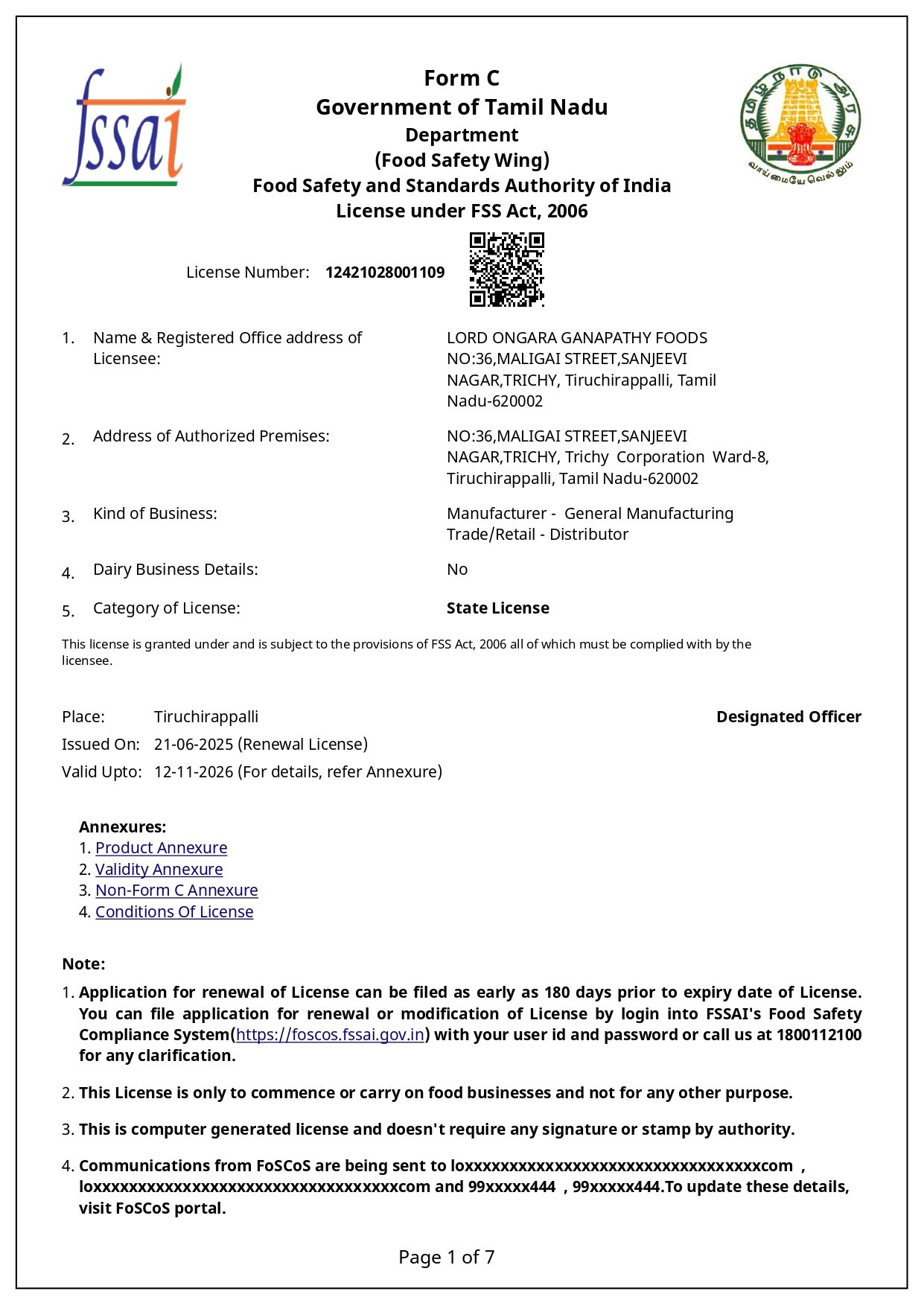 LORD ONGARA GANAPATHY FOODS LICENSE 2026_page-0001